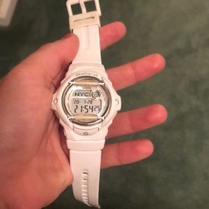 White baby G-shock watch